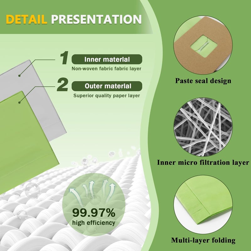 Funmit PKBB12DW Type BB Compact Canister Vacuum Bags Replacement for Oreck XL Buster B Canister Handheld Vacuum Cleaner BB180 BB280 BB850 BB870 BB900 BB1000 MV160 CC1600, 10 Pack - Image 5